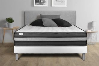 VITALIT Somier Blanco + Colch&oacute;n Con Espuma Viscoel&aacute;stica 130 X 200