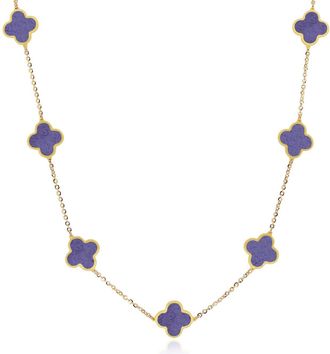 The Lovery Small Amethyst Clover Necklace