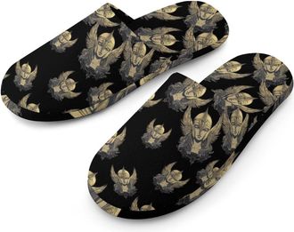 Generic Goddess Athena Mens Cotton Slippers Memory Foam Comfort House Shoes Winter Indoor Slipper for Hotel Casa Spa