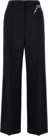 Prada Blue Wool Casual Womens Pants