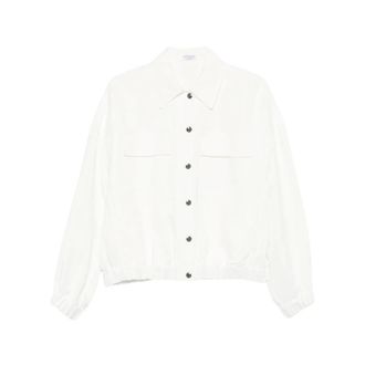 Brunello Cucinelli Chaqueta con cuello cl&aacute;sico - Jackets - Mujer - Blanco - XS