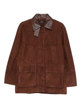 Arma Elsa leren jack met zak aan de voorkant - Bruin