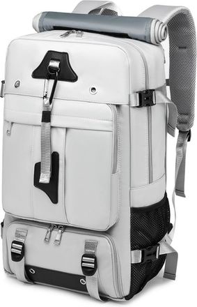 Generic Double Shoulder Mens Backpack Large Capacity Crossbody Handbag Outdoor Hiking Woman(gray 80 liters (back + carry + shoulder + pull rod function + USB)