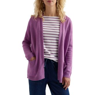Seasalt Cornwall Riverboat Organic Cotton Cardigan in Orchid at Nordstrom, Size 14 Us