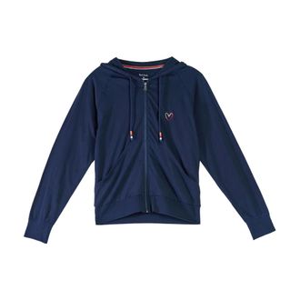 Paul Smith Zip-throughs, female, Blue, Size: XS Swirl Heart Full-Zip Hoodie