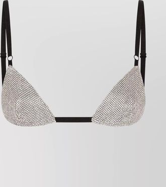 Dolce & Gabbana crystal triangle leather trim