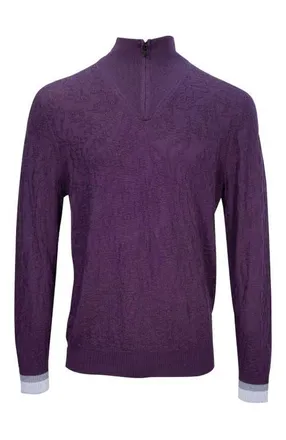 Lords of Harlech Quinn Quarter Zip Merino Wool Sweater in Plum at Nordstrom, Size Xx-Large