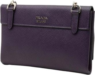 Prada Pre-owned Vintage Crossbody - Dames - Vintage Schoudertas - Paars - ONE Size - Leer - Vintage
