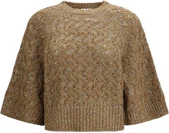 Brunello Cucinelli Beige Silk Womens Sweatshirt