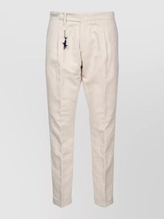 Paul & Shark cropped trousers belt loops pleats pockets