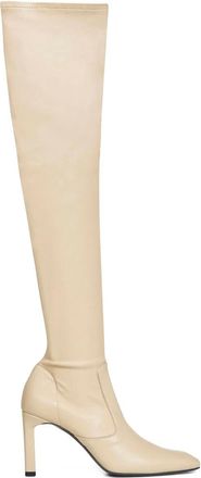 Toteme 85mm square-toe boots - women - Rubber/Leather/Leather/Lambskin - 39 - Neutrals