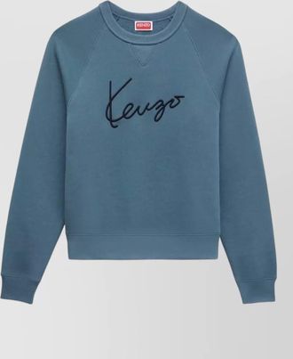 Kenzo logo-embroidered cotton crewneck sweatshirt