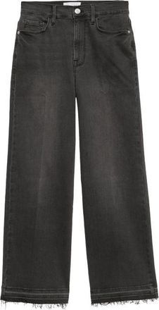 Frame Denim Black Ali Wide Leg Crop Jeans Size 26/66