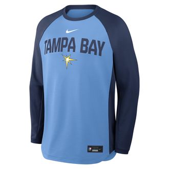 Nike Tampa Bay Rays Authentic Collection Nike Mens Dri-FIT Pullover Crew in Blue | 04H2057NTPA-7PG