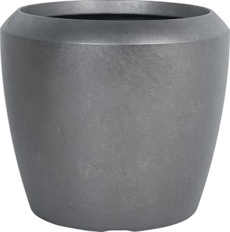 Beliani Maceta Alta De Poliresina Tiesto De Jard&iacute;n Interior Exterior 56 X 51 Cm Gris Mycena