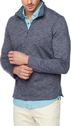 Robert Graham Remo Space Dye Quarter Zip Pullover in Navy at Nordstrom Rack, Size Xxx-Large