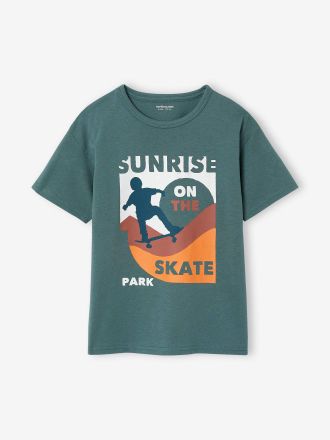Vertbaudet Jungen T-Shirt, grafischer Print aqua