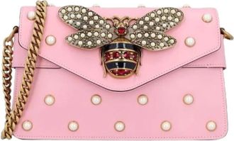 Gucci Pre-owned Queen Margaret schoudertas - Dames - Vintage Schoudertas - Roze - ONE Size - Leer - Vintage