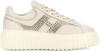 Hogan Off White H-Stripes Leather Sneakers