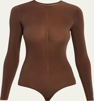 Wolford Crystal String Buenos Aires Long-Sleeve Bodysuit