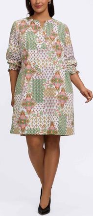 Foxcroft Alicia Patchwork Shift Dress in Green Multi at Nordstrom, Size 2 X