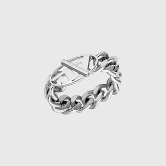 Diesel Stainless Steel Soft Chain Ring - Rings - Unisex - Silver