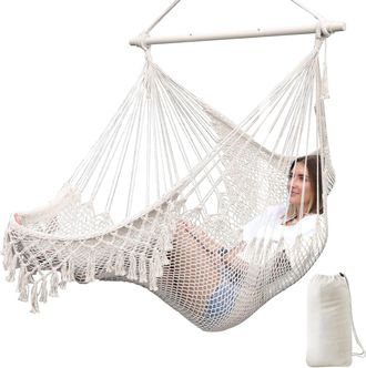 OEM Sillas Colgantes, Sillas Hamaca, Sillas Colgantes Extragrandes De Algod&oacute;n Tejido Suave, Barras Separadoras De Metal Resistentes Y Plegables, Silla Col