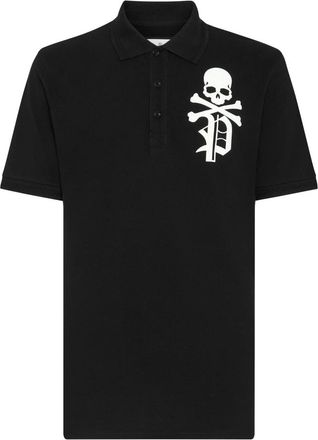 Philipp Plein Slim Fit Polo Shirt Skull&Bones - Heren - Polos - Zwart - S - Katoen - Tops