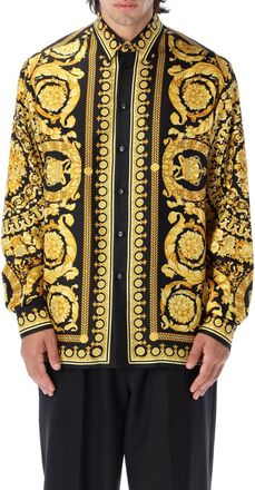 Versace Black Relaxed Printed Shirt