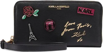 Karl Lagerfeld Jacqueline Wallet in Black/gold at Nordstrom