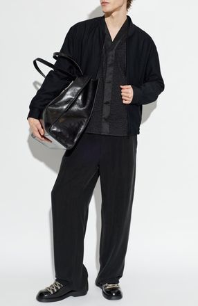 Giorgio Armani Shirt With A Satin Finish, Mens, Black