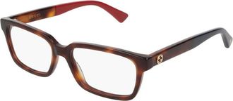Gucci Ladies Brown Rectangular Eyeglass Frames GG0168O 004