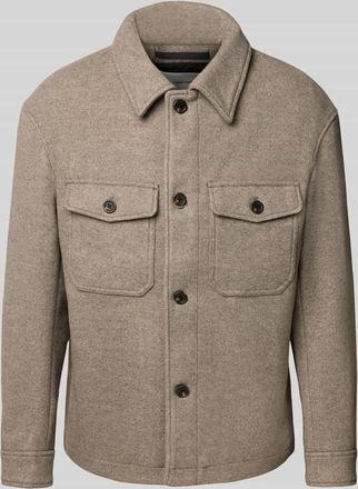 Selected Regular Fit Wolljacke mit Umlegekragen Modell MITCH in Taupe, Größe XXL