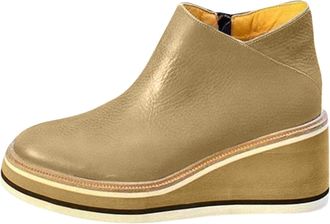 Generic Womens Ankle Boots Round Toe Casual Leather Platform Wedge Booties Comfortable Lightweight Chunky Bottom High Heels Short Wedge Ankle Boots Fashion Th