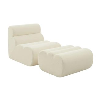 Sweeek Sill&oacute;n envasado al vac&iacute;o de borreguito texturizado con reposapi&eacute;s