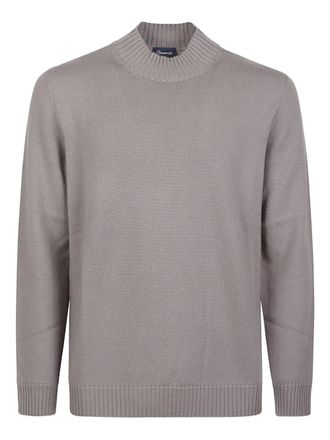 Drumohr ribbed mock-neck sweater - men - Merino - 48 - Grey