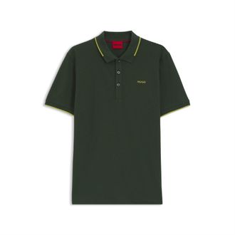 HUGO BOSS Mens Hugo Boss Dinoso222 Printed Logo Polo Shirt in Green