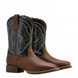 Ariat Mens Hybrid Ranchwork Waterproof Cowboy Boot In Brown
