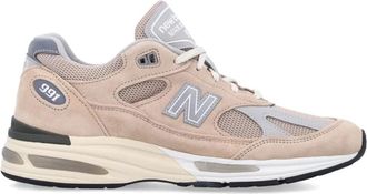 New Balance 991v 2 Sneakers - Heren - Fitnessschoenen - Beige - 41 1/2 EU - Su&egrave;de - Fitness