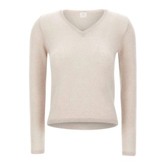 Eleventy Jersey con cuello en V - Knitwear - Mujer - Beige - M