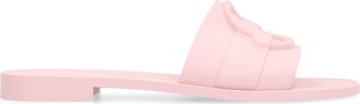 Moncler Womens Round-Toe Rubber Slides Pink Sandal