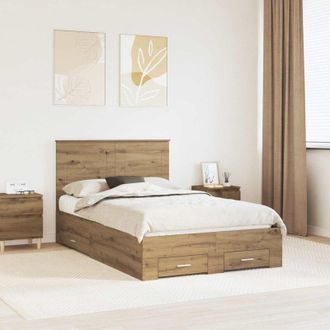 vidaXL vidaXL Struttura del letto Rovere artigianale 120 x 190 cm