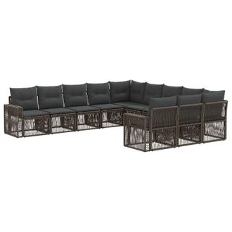 vidaXL Conjunto De Sof&aacute;s De Jard&iacute;n 11 Pcs Gris Y Gris Oscuro Vidaxl