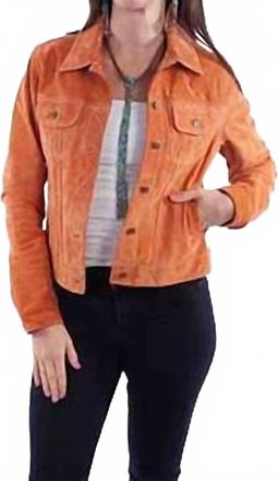 Scully Suede Jean Jacket In Mandarin