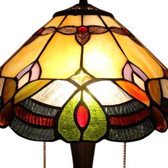 Chloe Lighting HOWARD Tiffany-style 2 Light Table Lamp 16 Shade