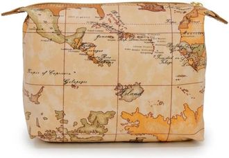 Alviero Martini 1A Classe World Map Cosmetic Case - Dames - Toilettassen - Beige - ONE Size - Tassen