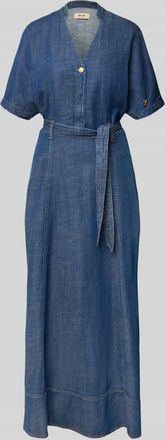 Mos Mosh Midikleid aus Lyocell-Mix Modell Arge in Dunkelblau, Gr&ouml;&szlig;e XL