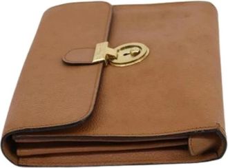 Ferragamo Pre-owned leren schoudertas - Dames - Vintage Schoudertas - Beige - ONE Size - Leer - Vintage