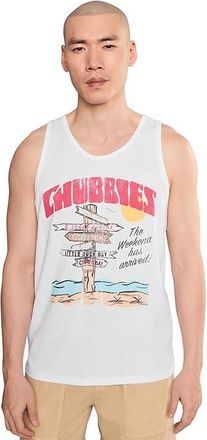 Chubbies Chubbies The Fork In The Road (non Pocket Graphic Tank) Mens T Shirt Pure White : 2XL, Cotton/Spandex