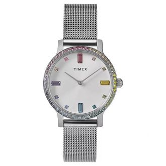 Timex Transcend Quartz Crystal White Dial Ladies Watch TW2W79000